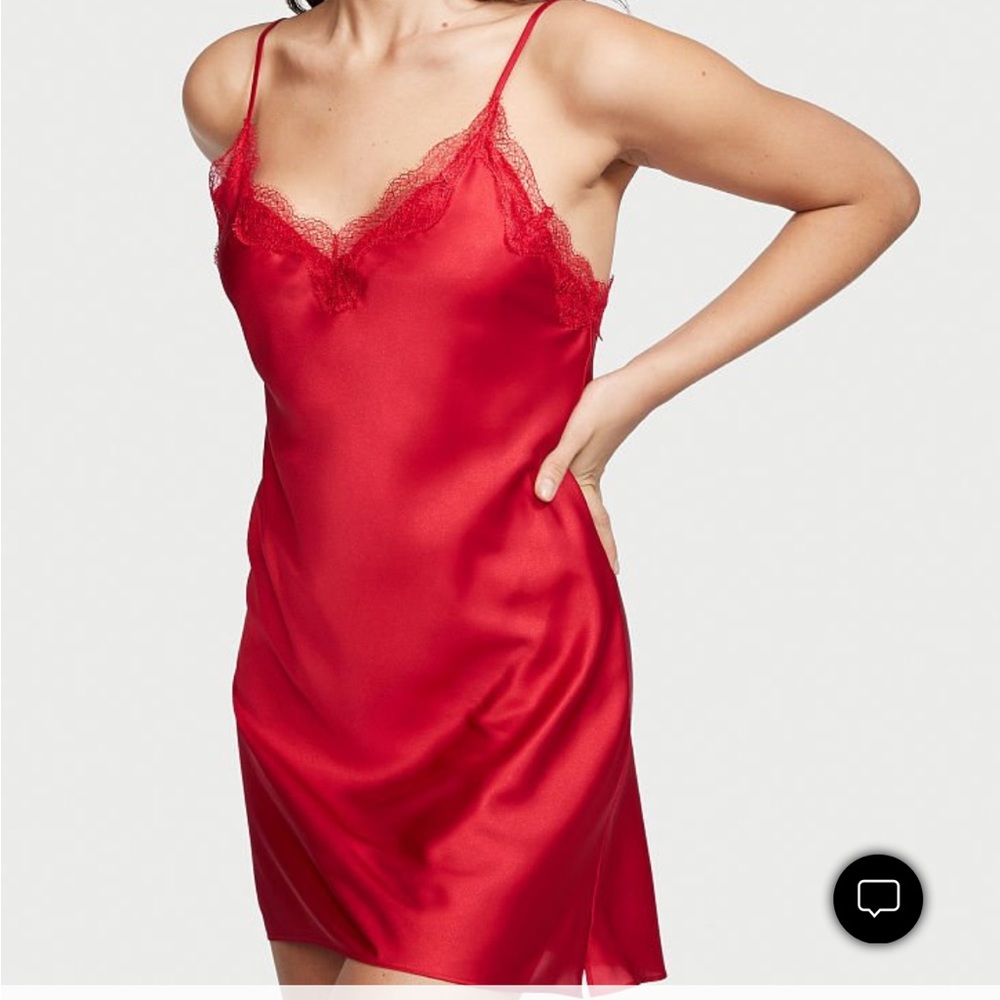 NWOT VICTORIA’S SECRET Red Satin Slip Dress, S